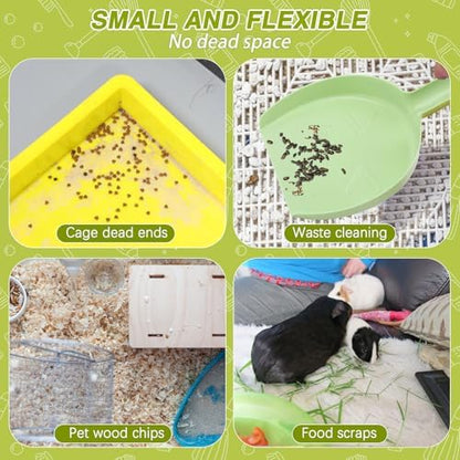 RYPET Mini Dustpan and Brush Set, Small Pet Cage Cleaner(Green)