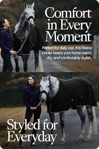 HORZE Kiel Horse Blankets for Real Horses, Fleece Horse Cooler Sheet