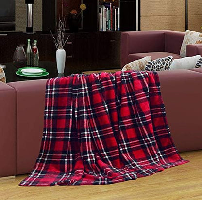Valerian Luxury Velvet Super Soft Light Weight Blanket Prints Fleece Throw - All Year Round Home Decor, Fuzzy Warm and Cozy Throws, Couch and Gift, 50 x 60inch, Plaid