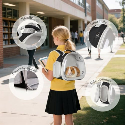 Guinea Pig Backpack, Space Capsule Bubble Window Small Animal Backpack for Guinea Pig, Bird Bunny Rabbit