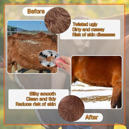 Curry Comb Kit, 6 Ring Curry Comb & Horse Grooming Mitts