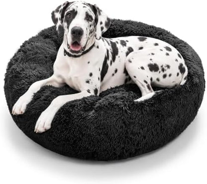 JOLLYVOGUE Dog Beds Large Sized Dog, Calming Anti-Anxiety Dog Bed, Fluffy Donut Cushion for Extra Large Pets (45")