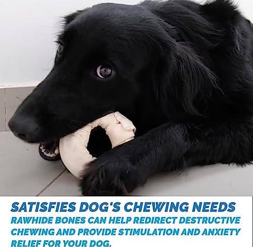 123 Treats Beefhide Dog Doughnut Chews – Rawhide Donuts for Dogs – 3.5 Inch Circle – Promotes Dental Health – Long-Lasting Chew – 10 Count