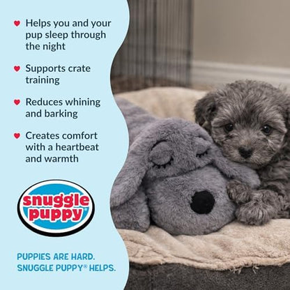 Snuggle Puppy Junior Heartbeat Toy, Calming Comfort, Small Breeds - Gray