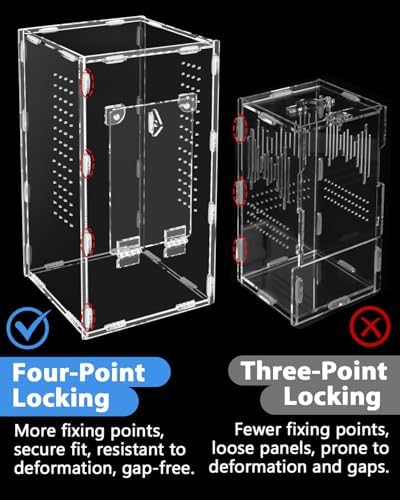 Jumping Spider Enclosure, Tarantula-Enclosure Large Acrylic Terrarium, Reptile Enclosure Jumping Spider Accessories with Magnet Front Opening Door, Terrarium Kit(Large 12x6x6 Inch, Assemble)
