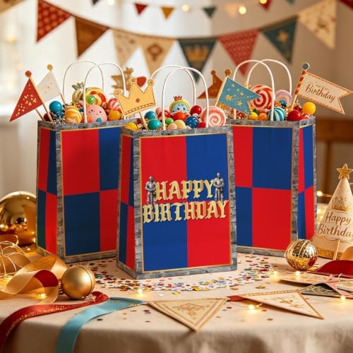 16Pcs Medieval Birthday Party Favor Bags Medieval Knight Goodie Bags