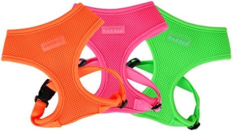 Puppia Soft Harness A - XS Over-the-Head Soft Mesh Harness Neon Pink