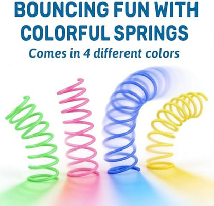 Cat Toy Springs - 80 Pack Colorful Spring Toys for Cats, Bouncy Plastic Cat Spring Toy, Interactive Springs Cat Toys & Cat Toys for Indoor Cats