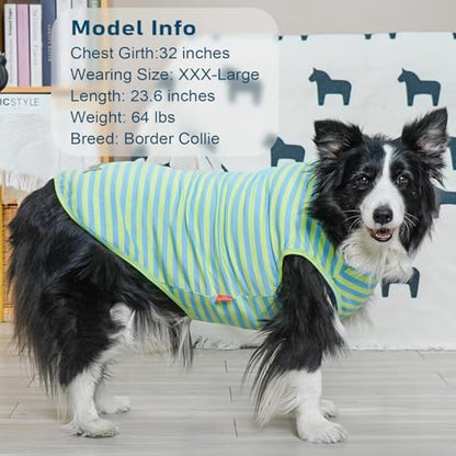 KYEESE 2Pack Cotton Dog Shirt for Large Dogs Soft Striped Tank Top