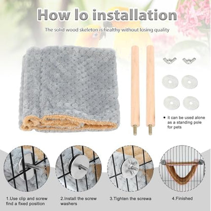 BWOGUE Bird Nest Bed Hanging Hammock, Parakeet Bed for Cage, Cockatiel Bed