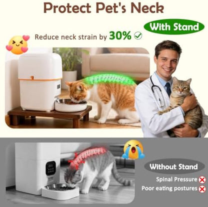SZEE Cat Food Stand, Elevated Cat Feeder Stand for Automatic Feeder & Bowls
