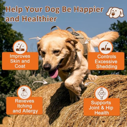 NATURE TARGET Omega 3 Salmon Oil for Dogs, Salmon Flavor, 120 Soft Chews