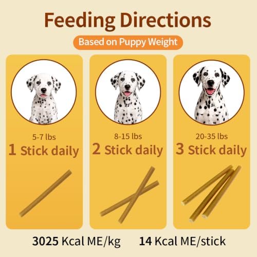 N-Bone Puppy Teething Sticks, Peanut Butter Flavor, Natural Puppy Chew Sticks & Teething Treats, SQF Certified, Made with Rice Flour for Easy Digestion, Calcium Enriched (3.7oz)