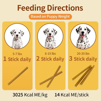 N-Bone Puppy Teething Sticks, Peanut Butter Flavor, Natural Puppy Chew Sticks & Teething Treats, SQF Certified, Made with Rice Flour for Easy Digestion, Calcium Enriched (3.7oz)