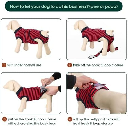 Kuoser Recovery Suit for Dogs Cats, Soft Dog Surgery Suit Female Male Spay