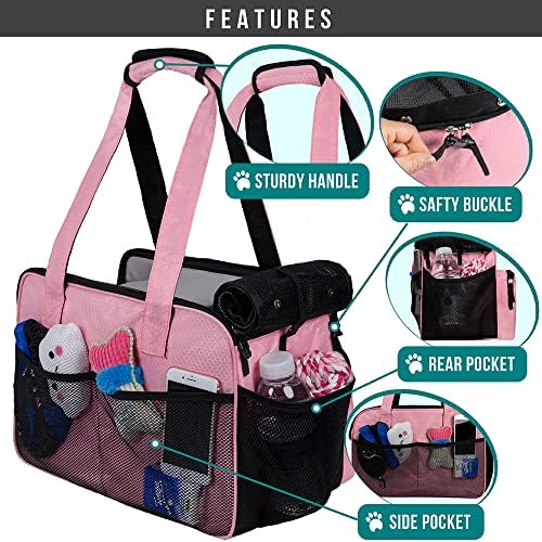 PetAmi Small Dog Purse Carrier, Airline Approved Soft Sided Tote, Pink