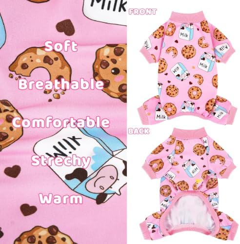 XPUDAC 4 Pieces Dog Pajamas Soft Strechy Puppy Onesies Pet Clothes for Medium Large Dogs Boy Girl Cat Pet Outfit, 153-6XL