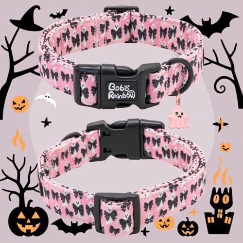 Halloween Pink Ghost Dog Collar Adjustable for X-Small Dogs