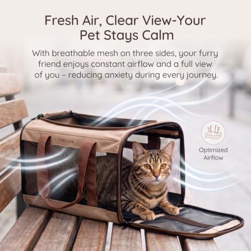 BELLA & PAL Cat Carrier Travel Bag, Airline Approved Soft-Sided Cat Carrier