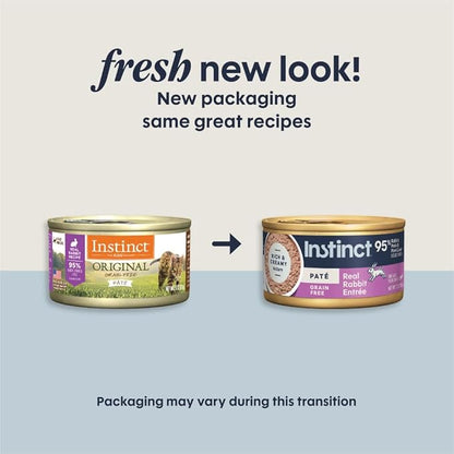 Instinct Original Grain Free Real Rabbit Recipe Natural Wet Canned Cat Food, 3 oz. Cans (Case of 24)