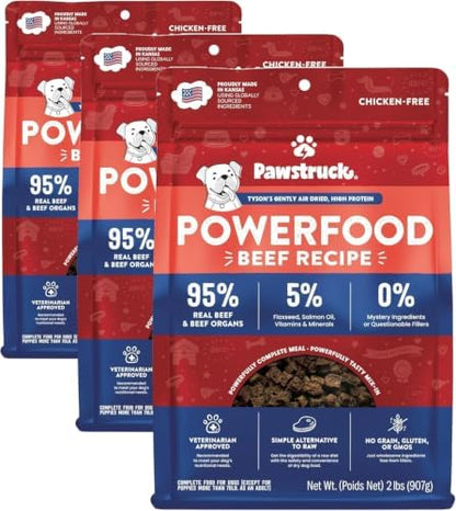Pawstruck Air Dried Dog Food with Real Beef, Grain-Free, Made in USA, Vet Recommended, High Protein Limited Ingredient Full-Feed for All Breeds & Ages, 6lbs