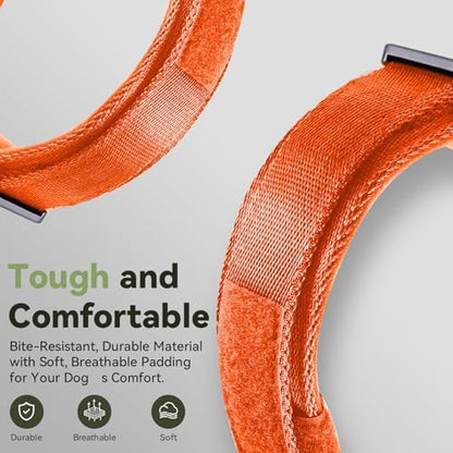 2026 Upgrade Waterproof Tactical AirTag Dog Collar, Built in AirTag Holder
