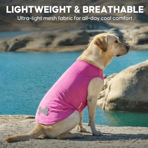 KYEESE 2Pack Dog Shirts for Large Dogs Breathable Mesh Tank Top