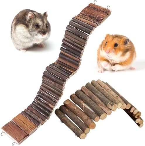 2PCS Flexible Wooden Hamster Bridge Ladder Long Guinea Pig Climbing Toys