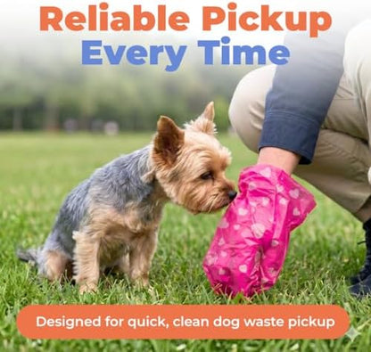 Best Pet Supplies Poop Bags for Dogs - Pink Heart, 150 Count