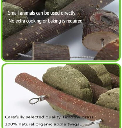 Hamiledyi Bunny Chew Toys for Teeth Organic Fruitwood Sticks