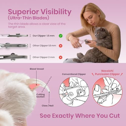 Necoichi Purrcision Stainless Steel Cat Nail Clipper, Made in Japan (Lilac)