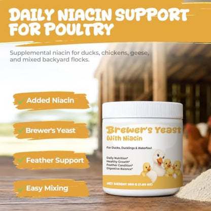 Brewer’s Yeast Nutrition for Ducks & Chickens, Niacin Supplement for Growth
