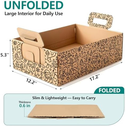 3-Pack Disposable Cat Litter Box, Waterproof & Leak-Resistant Cardboard, Foldable for Travel and Temporary Use, Eco-Friendly with Cute Cartoon Design, Gift for Cat Lovers
