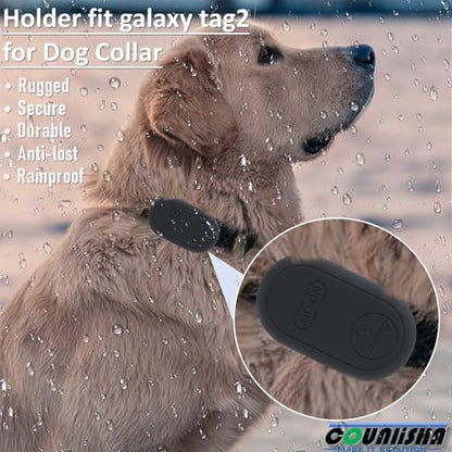 Silicone Holder for Samsung Galaxy smarttag2 for Dog Collar (Black,2 Packs)
