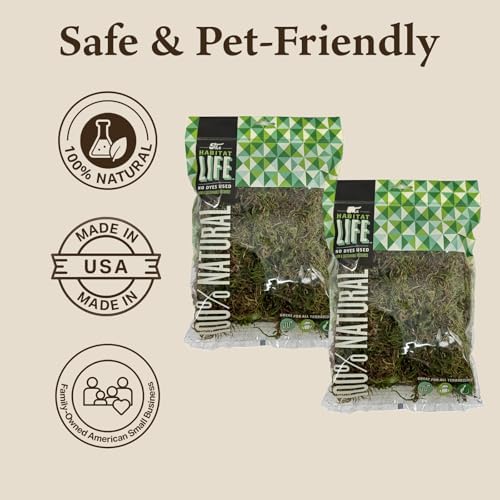 Deco Moss for Terrarium Habitats, Small 2-Pack