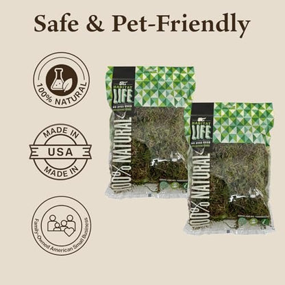 Deco Moss for Terrarium Habitats, Small 2-Pack