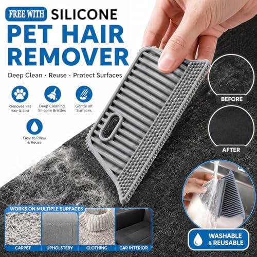 3-in-1 Pet Hair Removers, Carpet Rake for Dog Cat Fur Lint Clean Scraper