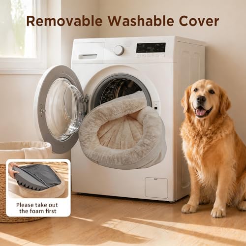 Waterproof Orthopedic Dog Bed for Large Dogs, Light Brown
