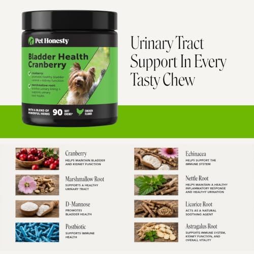 Pet Honesty Vet Recommended Cranberry Supplement for Dogs, 90 Ct, Chicken
