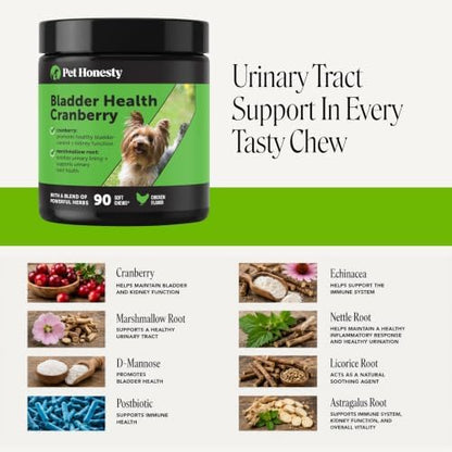 Pet Honesty Vet Recommended Cranberry Supplement for Dogs, 90 Ct, Chicken