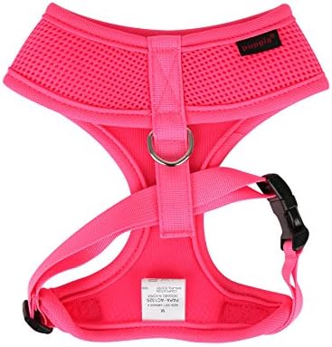 Puppia Soft Harness A XL Over-The-Head Soft Mesh Harness Neon Pink