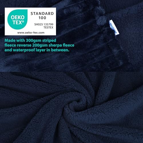 Reversible Waterproof Sherpa Pet Blanket for Large Dogs & Cats