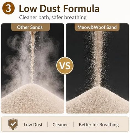 Meow&Woof Hamster Sand, 2.2 lbs Natural Desert Bath Sand & Potty Litter, Low Dust Small Animal Sand for Hamsters, Chinchillas, Gerbils, Syrian Hamsters, Mice