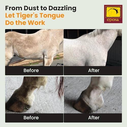 Epona Tiger’s Tongue Horse Groomer – Deep Cleaning Scrubber & Massager for Horses – Removes Dirt, Dried Sweat Marks & Dander – Gentle Grooming Tool for Body, Legs & White Markings