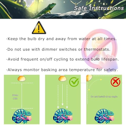 Reptile UVA Daylight Bulb, 60W Full Spectrum Sun Lamp for Reptile