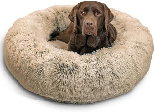 Best Friends by Sheri Original Calming Donut Dog Bed, Taupe, Large, 36"