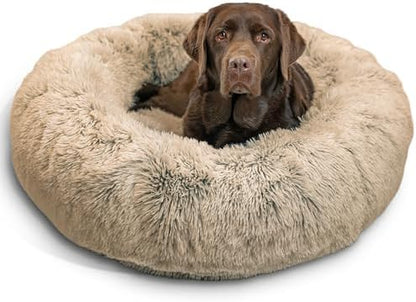 Best Friends by Sheri Original Calming Donut Dog Bed, Taupe, Large, 36"