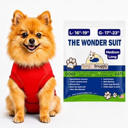 Surgi Snuggly Dog Surgery Recovery Suit, Cone Alternative, Spay/Neuter ML