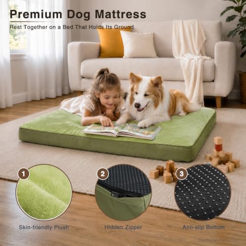 NUPIDA Waterproof XL Extra Large Dog Crate Bed with Washable Cover, 41x27