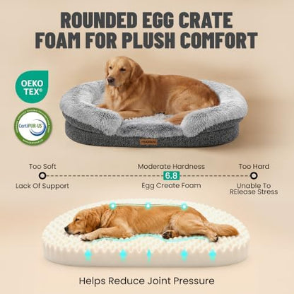 Miorun Fluffy Orthopedic Dog Beds Large Sized Dog, 36" Bolster Sofa Bed